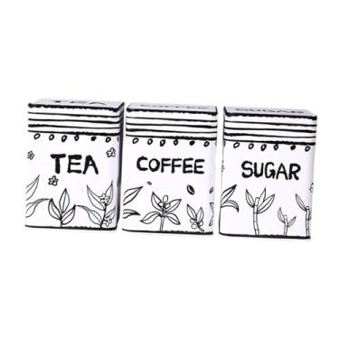 Imagem de Bothyi 3x Chá, Café, açúcar, Chá, Café, açúcar, Pote de Armazenamento, Multifuncional, Decorativo, Cozinha, Canisters para Balcão de Restaurante, Style B