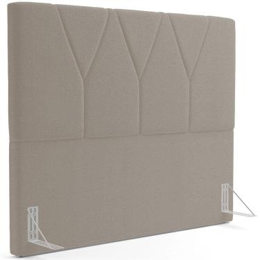 Imagem de Cabeceira Cama Box Casal Quenn 160 cm Aurora W01 Bouclê Bege - Lyam Decor
