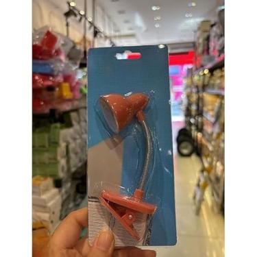 Imagem de Mini Luminária de Mesa LED com Prendedor - Luz Flexível para Leitura e Trabalho (Salmão,S)