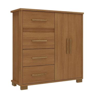 Imagem de Cômoda 4 Gavetas 2 Portas Bella Rodial Cinamomo