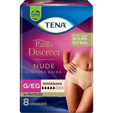 Imagem de Calcinha Descartável Tena Pants Discreet Nude G/Eg 8 Unidades, Tena
