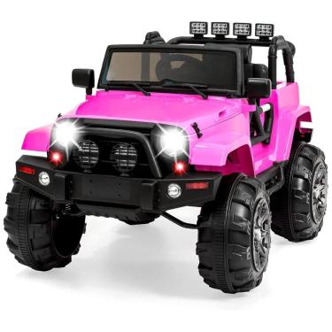 Imagem de Carro, Carrinho Elétrico, 1 assento, à bateria 12V, USB, Vel 11 km por hora, Idade 3 a 8 anos, BEST CHOICE PRODUCTS SKY2858, Rosa