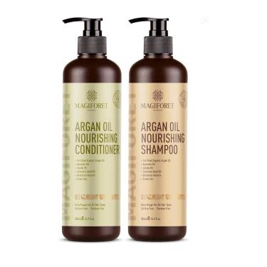 Imagem de Shampoo e Condicionador Óleo de Argan Filtro Solar Protetor Para Homens e Mulheres 500ml, MAGIFORET, Marrom Escuro