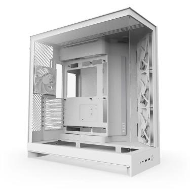 Imagem de Gabinete Gamer NZXT H9 Flow Frontal Diagonal 4 Fans Branco