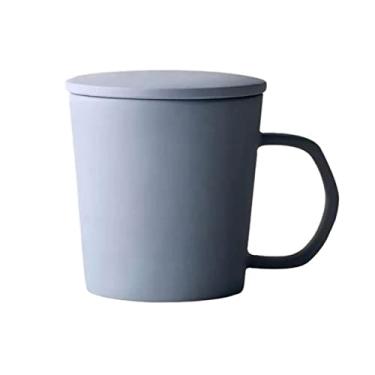 Imagem de Canecas de café linda caneca de cerâmica colorida copo de beber de escritório com tampa 360 ml xícara de chá xícara de café xícaras e canecas (cor: B)
