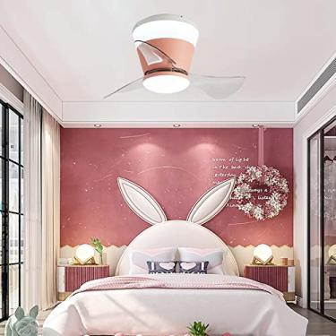 Imagem de Ventiladores de teto infantis com luzes e controle remoto Ventilador de teto DC com iluminação silencioso reversível de 6 velocidades Ventiladores de teto pequenos modernos com lâmpadas para