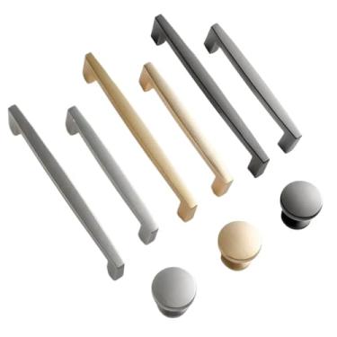 Imagem de CXYFQUUK Puxador de porta de móveis de liga de zinco escovado cobre puxador de porta de armário de cozinha puxadores de gaveta puxadores de móveis ferragens 2 peças (cobre escovado 192 mm)