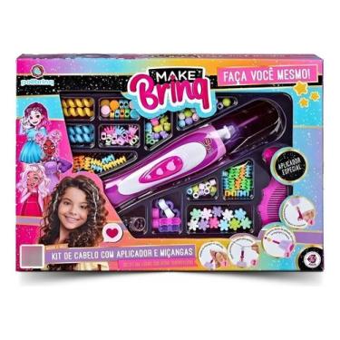 Imagem de Kit Aplicador De Miçangas E Penteados E Maleta De Maquiagem - Polibrin