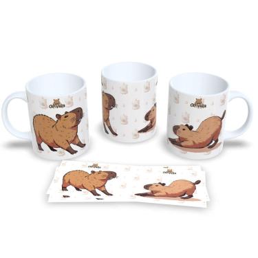Imagem de Caneca de Porcelana Capivara Fofa Presente Criativo e Divertido