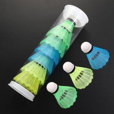 Imagem de 6 peças de bola de espuma de badminton à prova de vento presente multicolorida bola de peteca de plástico portátil (multicolorida)