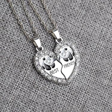 Imagem de Colares de Amizade para Melhores Amigos para 3 Melhores Amigos para Mulheres Adultos Colar de Conexão para Bestie Colares para 4 Melhores Amigos, regular, Aço inoxidável, Sem Pedra Preciosa