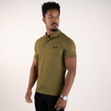 Imagem de Camisa Polo Calvin Klein Verde Oliva-Masculino