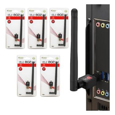 Imagem de Kit 5 Adaptadores Wireless Wifi Rede Sem Fio Usb Atacado - XILA