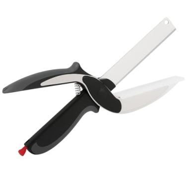 Imagem de Tesoura Faca 2 em 1 Clever Cutter, Cortador Multiuso de Aço Inoxidável com Lâmina Premium, Trava de Segurança, 23,5cm, para Legumes e Frutas