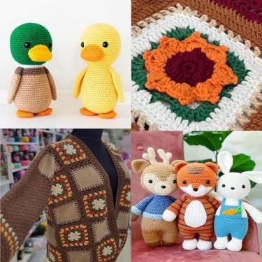 Imagem de Lukche Fio de algodão, 55% algodão, 45% acrílico, fio Amigurumi, fio de algodão macio para crochê e tricô, 50 g / 180 jardas (165 m) (709, 3 novelos)
