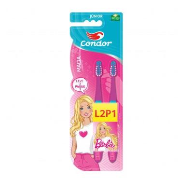 Imagem de Escova de Dente Infantil Condor Kids Leve 2 Pague 1, Barbie