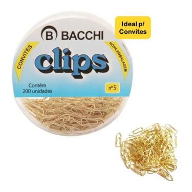 Imagem de Mini Clips para Convites Niquelado N05 Bacchi Dourado 200un Individual