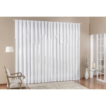 Imagem de Cortina Grande para Sala com Renda Branca 4,00m x 2,50m Nicole - Empór