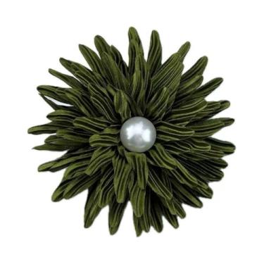 Imagem de Elegante pérola grande pano broches de flores para mulheres moda grande broche de lapela Lloral tecido delicado broches de tecido casaco vestido saia cachecol chapéu alfinetes roupas decoração