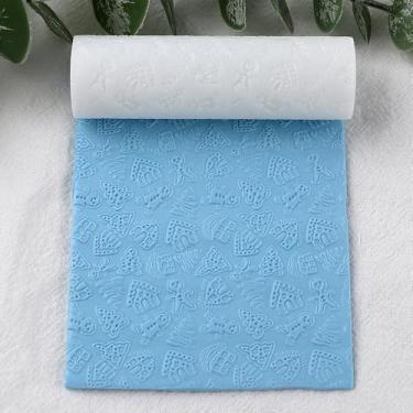 Imagem de Rolo de textura com tema natalino de argila de polímero, carimbos de cerâmica, rolo de argila, ferramentas faça você mesmo, rolos de textura de cerâmica para brincos de cerâmica, fabricação de joias