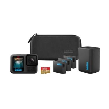 Imagem de GoPro HERO13 Black Power Bundle - Kit com Câmera de ação à prova d'água 10m, 5.3K60, 27MP, HyperSmooth 6.0, GPS, Wi-Fi 6 e Acessórios Extras, Carregador duplo com Baterias Enduro, Cartão de 64GB