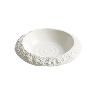 Imagem de KJHONG Pratos de servir, prato de jantar padrão de talheres de cerâmica cor sólida tigela de sopa tigelas de salada restaurante simples prato de bife de sushi lanche bandeja de sobremesa