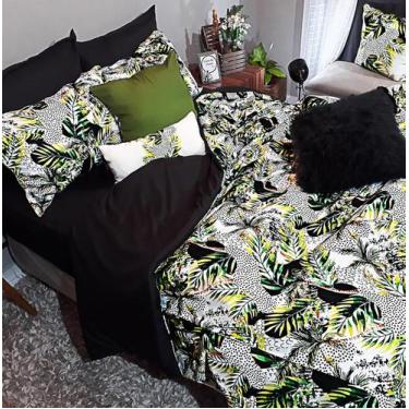 Imagem de Jogo De Cama Casal Super King 8 Peças Edredom Florestal Dark - Casa Da
