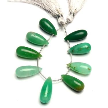 Imagem de Lady Works Fio de crisoprase natural de 8 polegadas 19 x 8 - 21 x 9 mm contas de briolette lisas em gota para fazer joias DIY |BRIO_02413