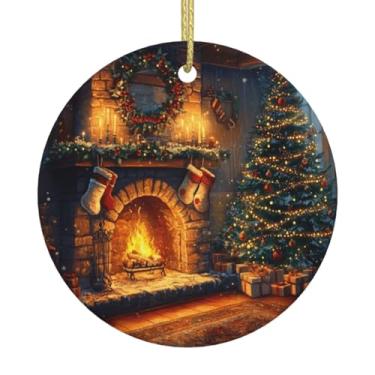 Imagem de Ornamentos de cerâmica para lareira de árvore de Natal para homens, mulheres, casais, pais, amigos, presente para casa, arte de férias, ornamentos de Natal, decoração de interiores de carro, enfeite