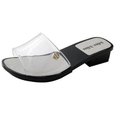 Imagem de Sandália Tamanco Feminino Infantil Miss Miss, Transparente, 27/28