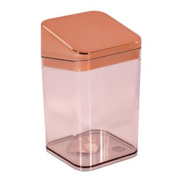 Imagem de Porta Algodão Cotonete Pote Com Tampa Cor Translúcida Organizador Para