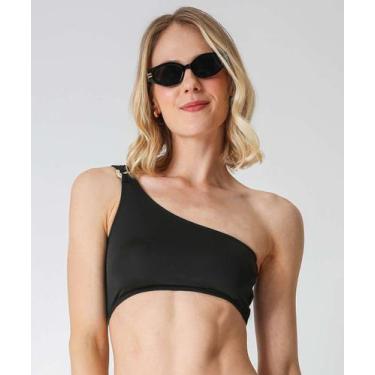 Imagem de Top Biquíni Ombro Só Argola Metalizada Marisa-56009, Preto, GG