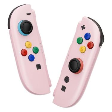 Imagem de eXtremeRate DIY Replacement Shell Buttons for Joycon 2, Custom Full Housing Case + Decorative Strips + Middle Bracket + Buttons for Nintendo Switch 2 Controller - Deluxe Version - Cherry Blossoms Pink