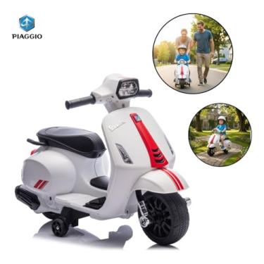 Imagem de Mini Moto Elétrica Infantil 6v Vespa C/Som E Luz Branco - BW433BR