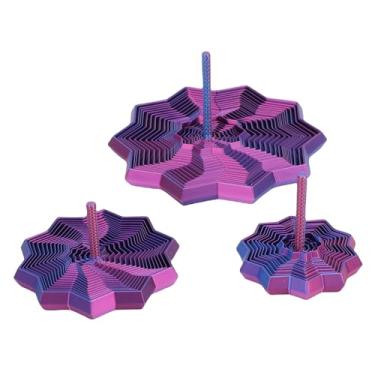 Imagem de ASHATA Brinquedo Estrela Expandido Impresso Em 3D, Brinquedo Sensorial Com Design Poligonal e Toque Confortável para Aumentar a Concentração, Com Aderência Integrada para Trabalho ou (Roxa)