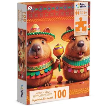 Imagem de Quebra-Cabeça Capivaras Mexicanas - 100 Peças - Pais e Filhos