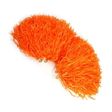 Imagem de Generic Poms de Torcida para Líderes de Torcida, Flor Elástica Durável para Dança de Esquadrão Juvenil, 2 Peças de Pompons para Festa Esportiva para Crianças (Laranja)
