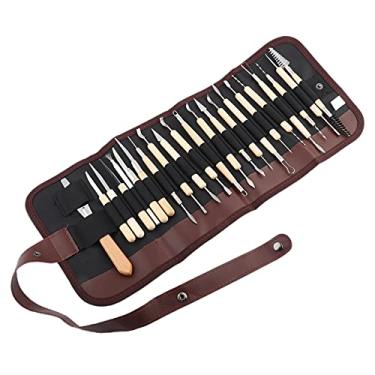 Imagem de Alomejor Ferramentas de Escultura, 22 Peças Kit Profissional de Ferramentas de Escultura Em Argila de Metal de Madeira, Com Estojo de Lona para Artistas de Artesanato de Modelagem de