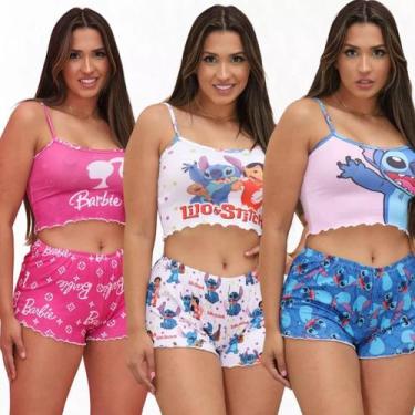Imagem de Kit 3 Pijamas Ondinha Virginia - Boutique da bibs, P, Variados