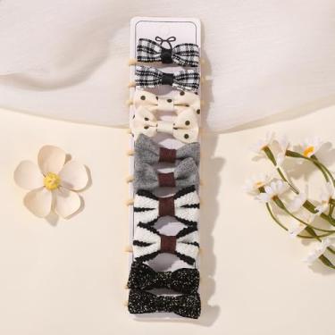 Imagem de 10 peças de laços de cabelo com laços pequenos elásticos de 4 cm, suportes de rabo de cavalo, tecido macio, laço de flor, faixas de cabelo de borracha para mulheres jovens (10 peças)