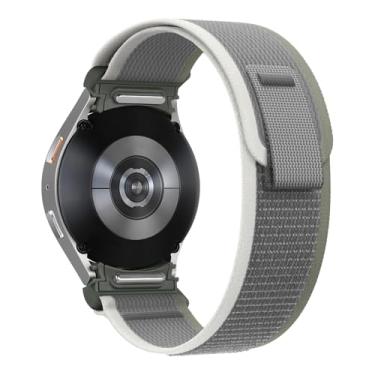 Imagem de TPUOTI Para samsung galaxy watch 7 6 5 4 44mm 40mm/fe/5 pro 45mm pulseira de nylon correa watch6 clássico 47mm 43mm cinta(Gray green,Watch7 44mm)
