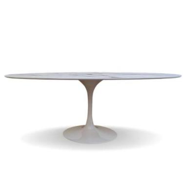 Imagem de Mesa de Jantar Tulipa Saarinen Oval 2.35x122cm testurizado marmore - M