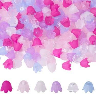 Imagem de 450 peças de contas de flores de acrílico com contas de flores foscas para artesanato faça você mesmo, colar, brinco, decoração de joias