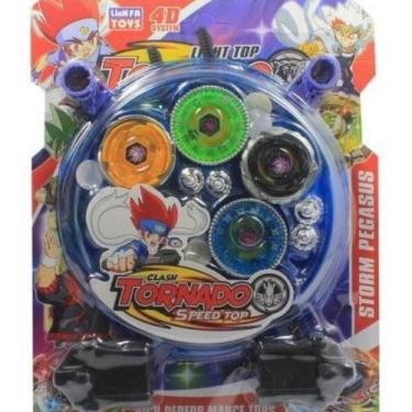 Imagem de Beyblade 4 Peão Tornado Wild Top Compatível 5d Arena present - Beyblad