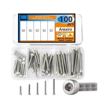 Imagem de Parafusos De Cabeça Cilíndrica M4 Em Aço Inoxidável 50100Pcs 20mm25mm3