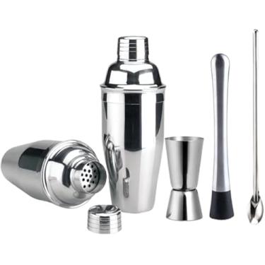 Imagem de Kit Caipirinha Coqueteleira Inox Peças Barman Profissional – Shaker 500ml, Socador, Filtro, Drinks, Bar, Caipirinha e Coquetéis
