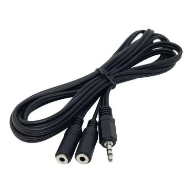 Imagem de Cabo Adaptador Audio P2 Duplo Femea Para 2 Fones 2 Mts