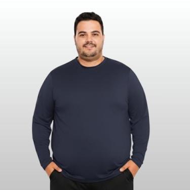 Imagem de Camisa Térmica Plus Size Proteção Solar Uv 50+ Camiseta Masculina Mang