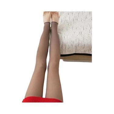 Imagem de Meias-calças Femininas De Cintura Alta, Quentes Para O Inverno, Com Fo