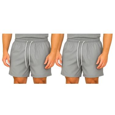 Imagem de Kit 2 Bermudas Tactel Masculina FMF Esportiva Academia Praia Casual-Masculino